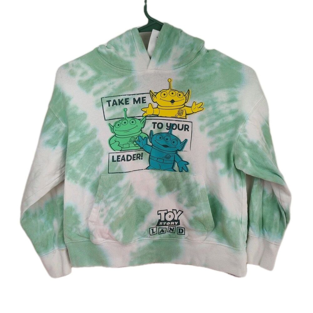 Disney Toy Story aliens sweatshirt, youth 7/8, "Take Me to Your Leader," tie dye